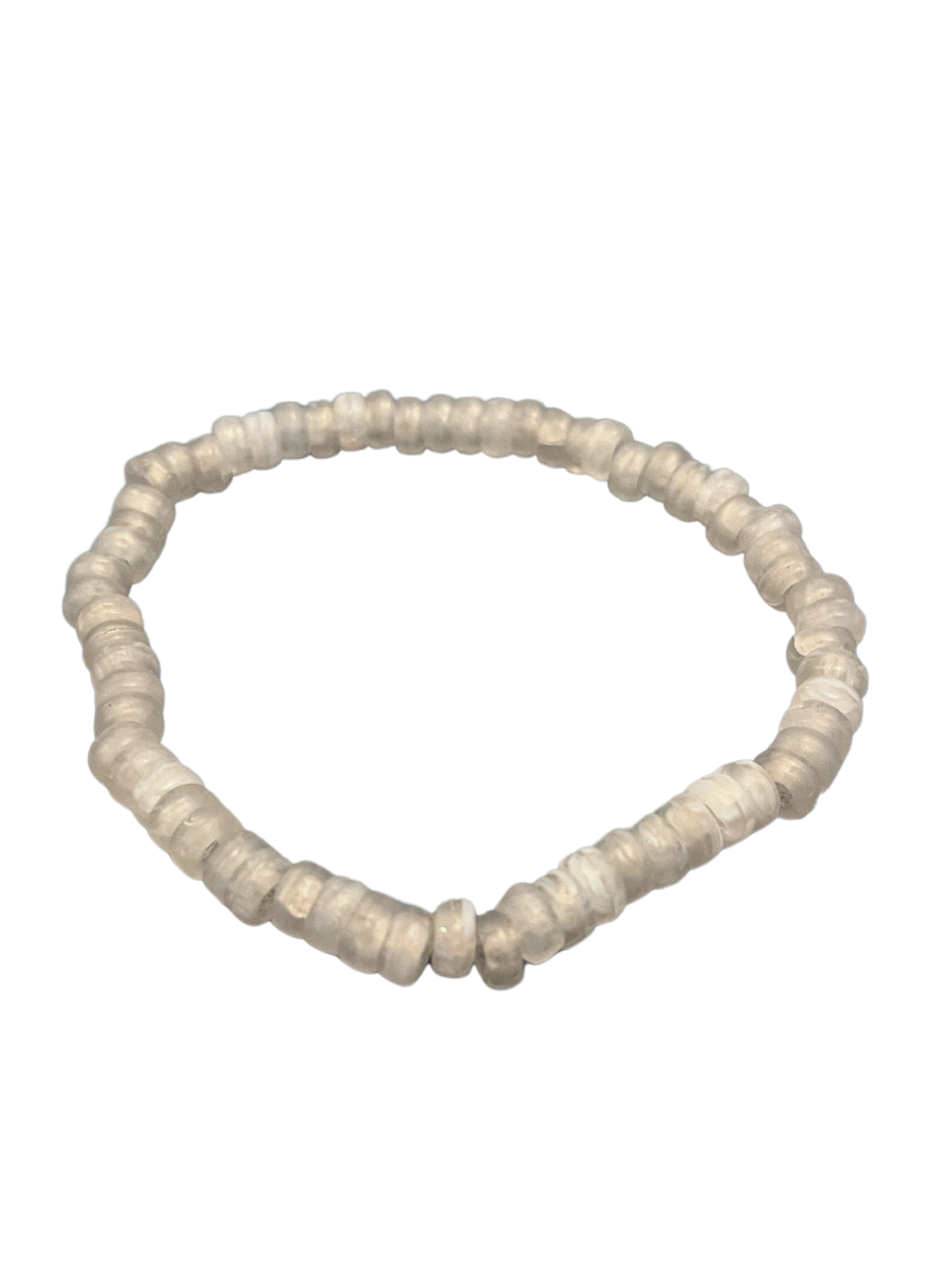 White Recycled Glass Single Bracelet